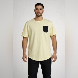 BYLT Basics Men’s Yellow Drop-Cut LUX Pocket T-Shirt XL Wrinkle Free